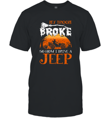 My Broom Broke So Now I Drive A Jeep Funny Witch Halloween Men's T-Shirt Men's T-Shirt - HHHstores