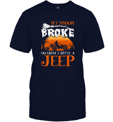 My Broom Broke So Now I Drive A Jeep Funny Witch Halloween Men's T-Shirt