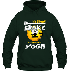 My Broom Broke So Now I Go Yoga Funny Halloween Costume Gift Hooded Sweatshirt Hooded Sweatshirt - HHHstores