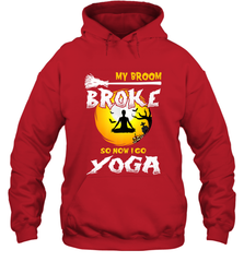 My Broom Broke So Now I Go Yoga Funny Halloween Costume Gift Hooded Sweatshirt Hooded Sweatshirt - HHHstores