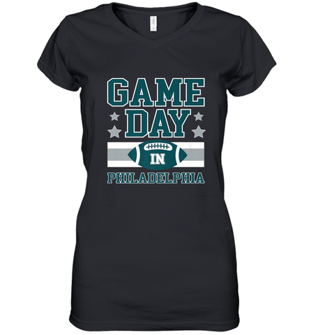 NFL Philadelphia Philly Game Day Football Home Team Women's V-Neck T-Shirt Women's V-Neck T-Shirt / Black / S Women's V-Neck T-Shirt - HHHstores