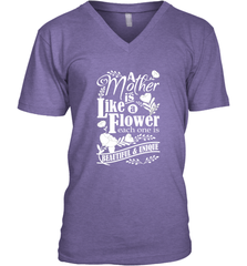 A mother is like a flower each one is beautiful and unique Men's V-Neck Men's V-Neck - HHHstores
