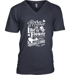 A mother is like a flower each one is beautiful and unique Men's V-Neck