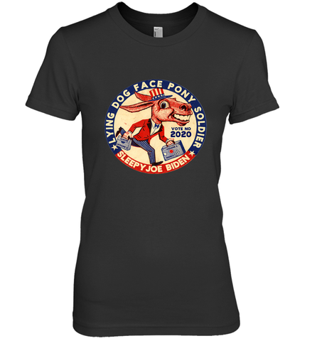 Lying Dog Face Pony Soldier Quid Pro Quo Joe Biden Donkey Women's Premium T-Shirt Women's Premium T-Shirt / Black / XS Women's Premium T-Shirt - HHHstores