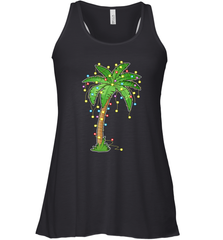 Christmas Lights Palm Tree Beach Funny Tropical Xmas Gift Women's Racerback Tank Women's Racerback Tank - HHHstores