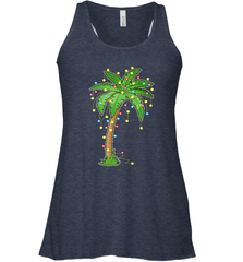 Christmas Lights Palm Tree Beach Funny Tropical Xmas Gift Women's Racerback Tank Women's Racerback Tank - HHHstores