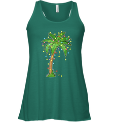 Christmas Lights Palm Tree Beach Funny Tropical Xmas Gift Women's Racerback Tank Women's Racerback Tank - HHHstores