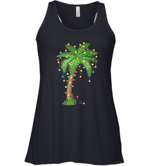 Christmas Lights Palm Tree Beach Funny Tropical Xmas Gift Women's Racerback Tank Women's Racerback Tank - HHHstores