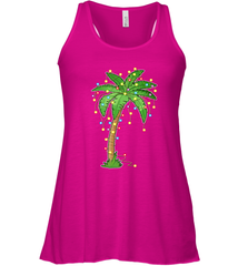 Christmas Lights Palm Tree Beach Funny Tropical Xmas Gift Women's Racerback Tank Women's Racerback Tank - HHHstores