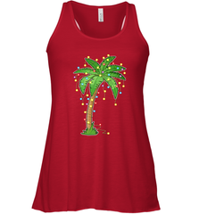 Christmas Lights Palm Tree Beach Funny Tropical Xmas Gift Women's Racerback Tank Women's Racerback Tank - HHHstores