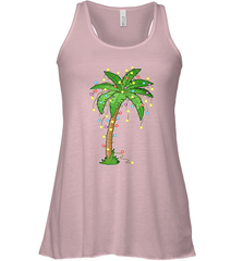 Christmas Lights Palm Tree Beach Funny Tropical Xmas Gift Women's Racerback Tank Women's Racerback Tank - HHHstores