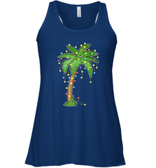 Christmas Lights Palm Tree Beach Funny Tropical Xmas Gift Women's Racerback Tank Women's Racerback Tank - HHHstores