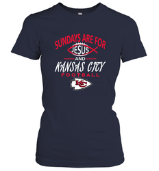 Sundays Are For Jesus and Kansas City Funny Football Women's T-Shirt