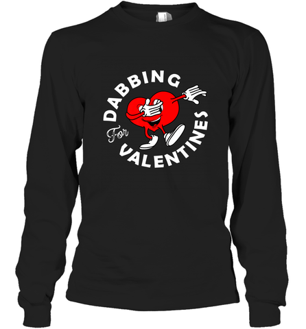 Dabbing Heart For Valentine's Day Art Graphics Heart Gift Long Sleeve T-Shirt Long Sleeve T-Shirt / Black / S Long Sleeve T-Shirt - HHHstores