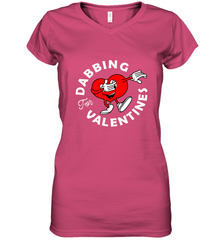 Dabbing Heart For Valentine's Day Art Graphics Heart Gift Women's V-Neck T-Shirt Women's V-Neck T-Shirt - HHHstores