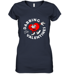 Dabbing Heart For Valentine's Day Art Graphics Heart Gift Women's V-Neck T-Shirt Women's V-Neck T-Shirt - HHHstores