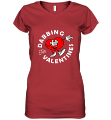 Dabbing Heart For Valentine's Day Art Graphics Heart Gift Women's V-Neck T-Shirt Women's V-Neck T-Shirt - HHHstores