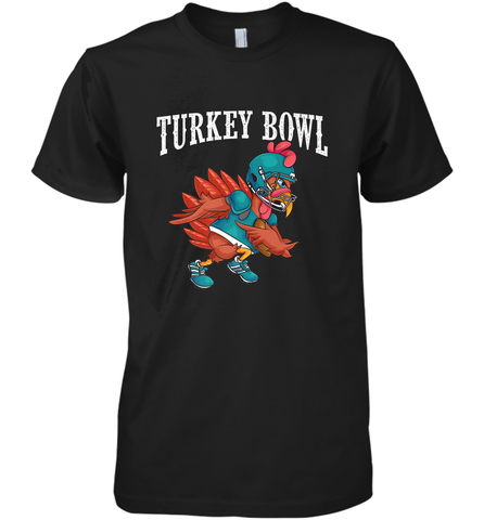 Cool Turkey Bowl _ Funny Thanksgiving Football Player Men's Premium T-Shirt Men's Premium T-Shirt / Black / XS Men's Premium T-Shirt - HHHstores