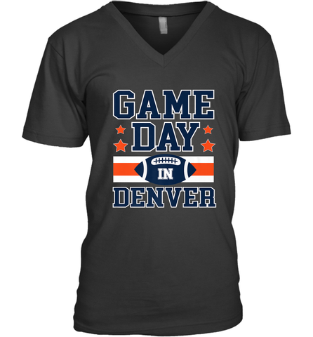 NFL Denver Co Game Day Football Home Team Colors Men's V-Neck Men's V-Neck / Black / S Men's V-Neck - HHHstores