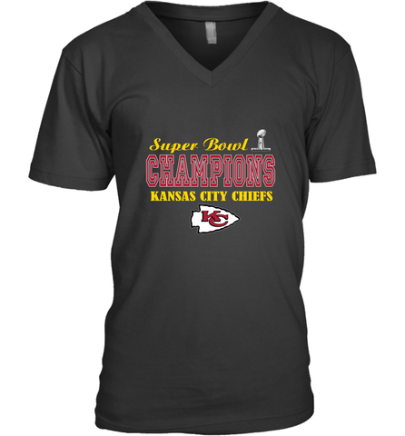 NFL super bowl Kansas City Chiefs champions Men's V-Neck Men's V-Neck / Black / S Men's V-Neck - HHHstores