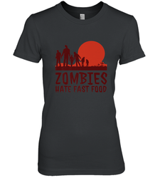 Zombies Hate Fast Food Funny Halloween Women's Premium T-Shirt