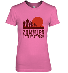 Zombies Hate Fast Food Funny Halloween Women's Premium T-Shirt Women's Premium T-Shirt - HHHstores