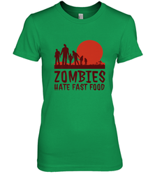 Zombies Hate Fast Food Funny Halloween Women's Premium T-Shirt