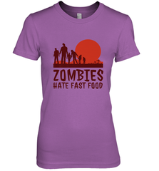 Zombies Hate Fast Food Funny Halloween Women's Premium T-Shirt Women's Premium T-Shirt - HHHstores