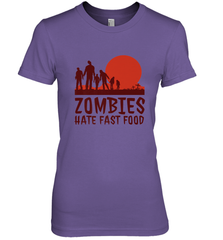 Zombies Hate Fast Food Funny Halloween Women's Premium T-Shirt Women's Premium T-Shirt - HHHstores