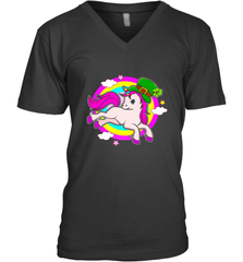Irish Leprechaun Unicorn Cute St Patricks Day Ireland Men's V-Neck Men's V-Neck - HHHstores