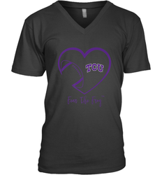 TCU Horned Frogs Football Inside Heart  Team Men's V-Neck