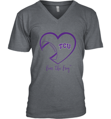 TCU Horned Frogs Football Inside Heart  Team Men's V-Neck Men's V-Neck - HHHstores