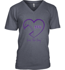 TCU Horned Frogs Football Inside Heart  Team Men's V-Neck Men's V-Neck - HHHstores