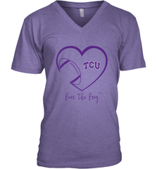 TCU Horned Frogs Football Inside Heart  Team Men's V-Neck Men's V-Neck - HHHstores