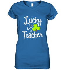 Teacher St. Patrick's Day Shirt, Lucky To Be A Teacher Women's V-Neck T-Shirt Women's V-Neck T-Shirt - HHHstores