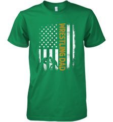 Wrestling Dad Tshirt American Flag 4th Of July Fathers Day Men's Premium T-Shirt Men's Premium T-Shirt - HHHstores