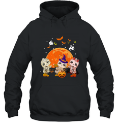 Three Sloths Halloween T shirt Mummy Pumpkin Moon Hooded Sweatshirt