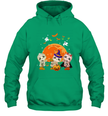Three Sloths Halloween T shirt Mummy Pumpkin Moon Hooded Sweatshirt Hooded Sweatshirt - HHHstores