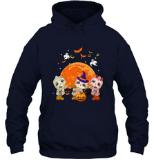 Three Sloths Halloween T shirt Mummy Pumpkin Moon Hooded Sweatshirt Hooded Sweatshirt - HHHstores