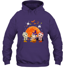 Three Sloths Halloween T shirt Mummy Pumpkin Moon Hooded Sweatshirt Hooded Sweatshirt - HHHstores