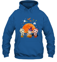 Three Sloths Halloween T shirt Mummy Pumpkin Moon Hooded Sweatshirt Hooded Sweatshirt - HHHstores