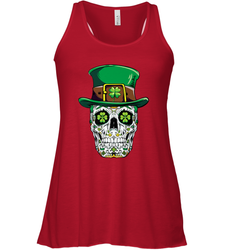 Sugar Skull Leprechaun T Shirt St Patricks Day Women Men Women's Racerback Tank