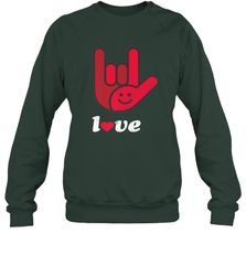 Cute Love Hand Sign Heart Valentines Day Retro Vintage Top Crewneck Sweatshirt Crewneck Sweatshirt - HHHstores