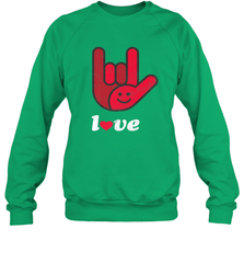 Cute Love Hand Sign Heart Valentines Day Retro Vintage Top Crewneck Sweatshirt Crewneck Sweatshirt - HHHstores