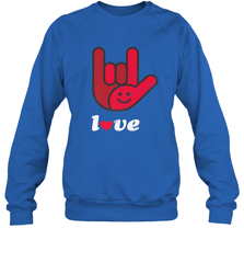 Cute Love Hand Sign Heart Valentines Day Retro Vintage Top Crewneck Sweatshirt Crewneck Sweatshirt - HHHstores