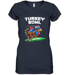 Cool Turkey Bowl _ Funny Thanksgiving Football Player Gift Women's V-Neck T-Shirt Women's V-Neck T-Shirt - HHHstores