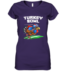 Cool Turkey Bowl _ Funny Thanksgiving Football Player Gift Women's V-Neck T-Shirt Women's V-Neck T-Shirt - HHHstores