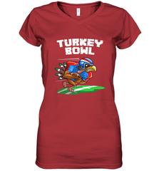 Cool Turkey Bowl _ Funny Thanksgiving Football Player Gift Women's V-Neck T-Shirt Women's V-Neck T-Shirt - HHHstores
