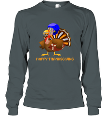 Cool Happy Thanksgiving Football Shirt Gobble Player Turkey Long Sleeve T-Shirt Long Sleeve T-Shirt - HHHstores