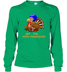 Cool Happy Thanksgiving Football Shirt Gobble Player Turkey Long Sleeve T-Shirt Long Sleeve T-Shirt - HHHstores